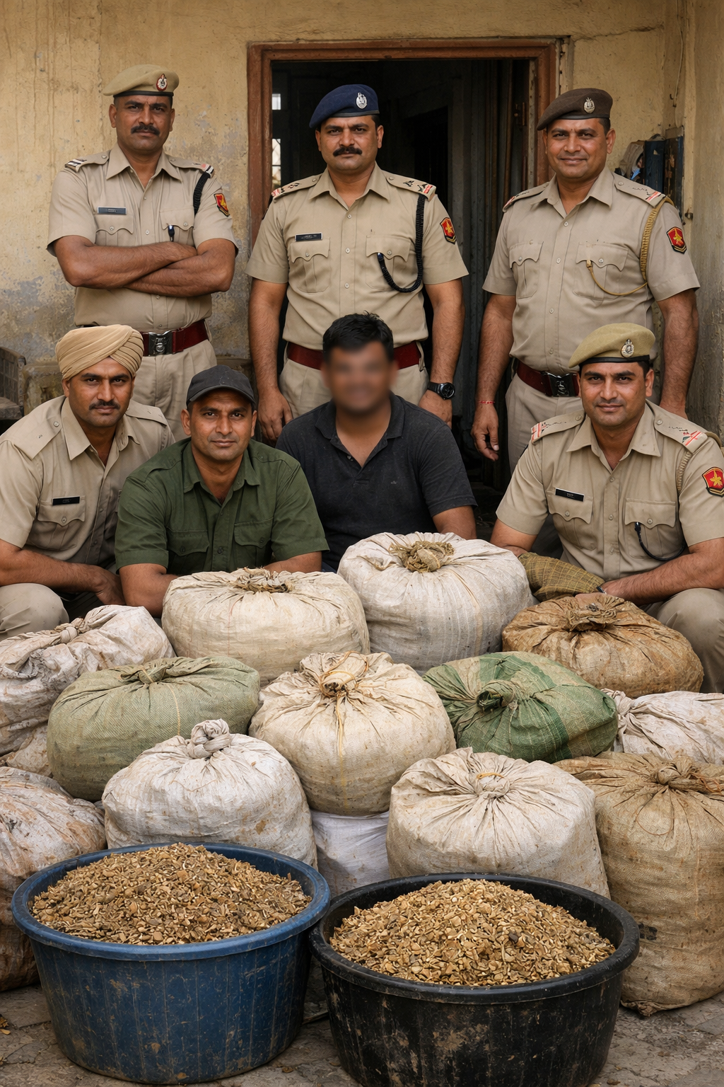 पुलिस ने घर में दबिश दी, भारी मात्रा में अवैध पोस्त जब्त, कीमत करीब 10 लाख रुपए 
