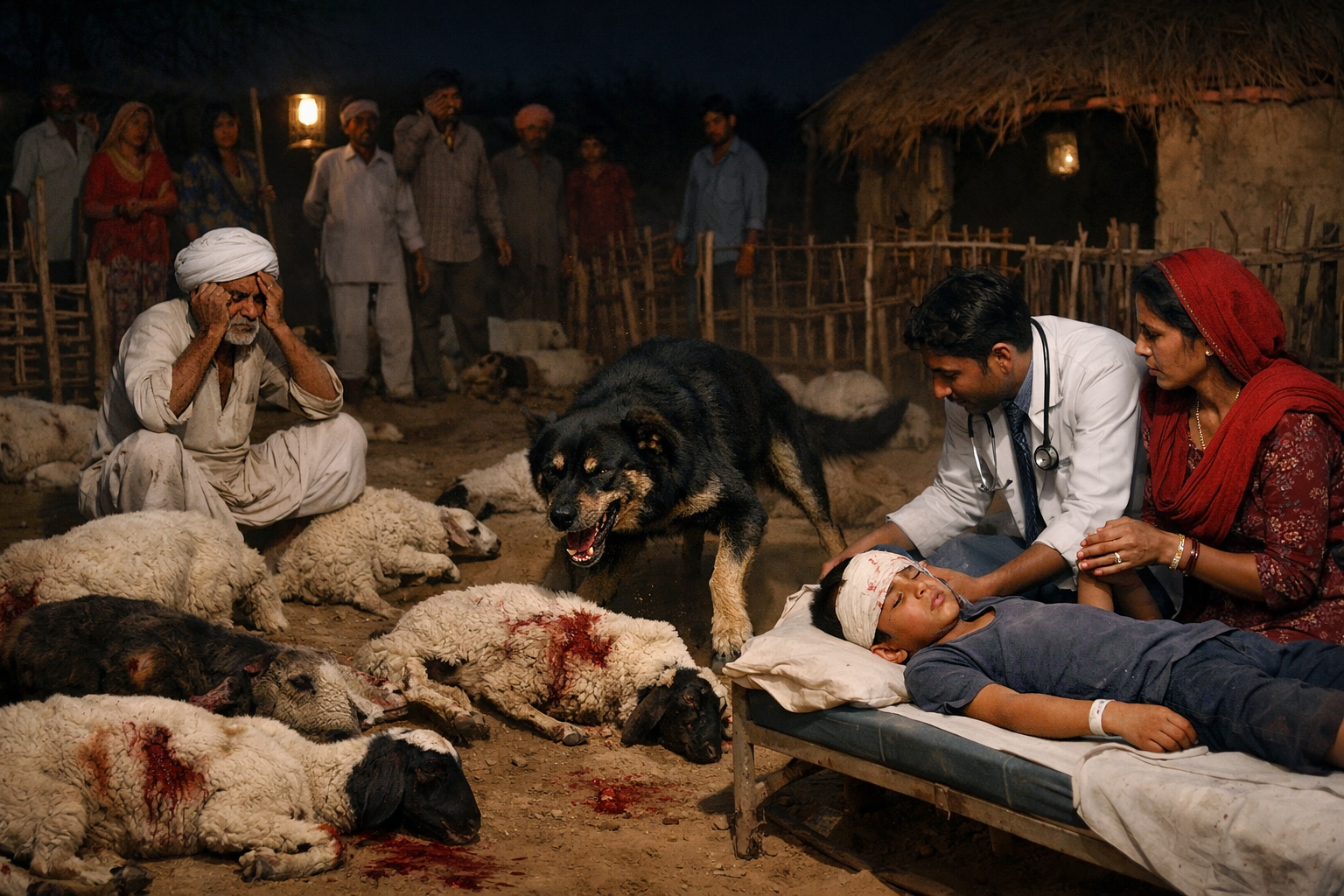 आवारा कुत्ते ने 15 भेड़ बकरियों को उतारा मौत के घाट, 9 वर्षीय मासूम को भी काटा