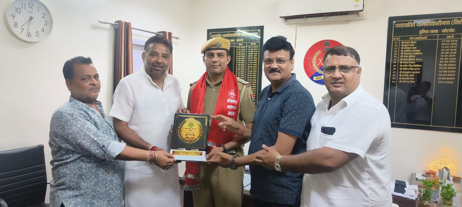 बीकानेर व्यापार उद्योग मंडल ने कोट गेट थानाधिकारी विक्रम तिवाड़ी का किया स्वागत
