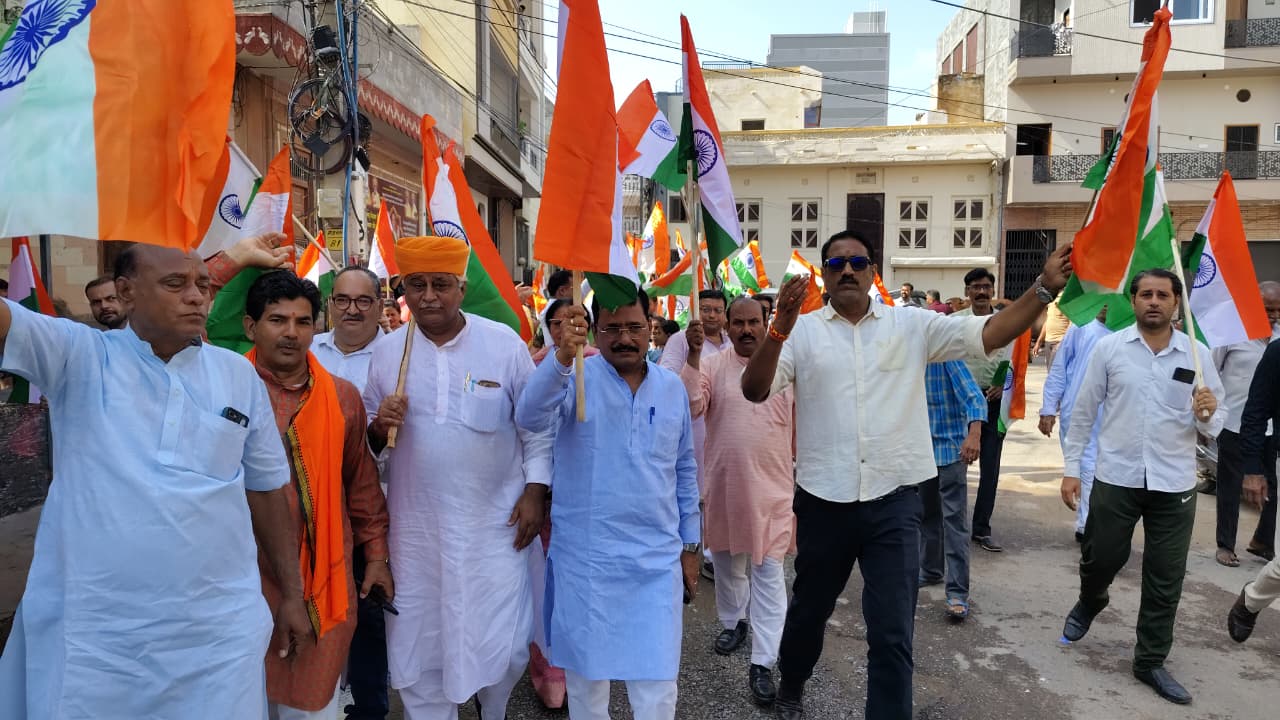 चार विद्यालयों के विद्यार्थियों ने निकाली भव्य तिरंगा यात्रा, राष्ट्रभक्ति के रंग में रंगा नयाशहर मंडल