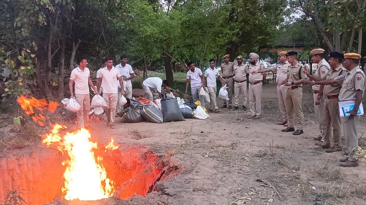 184 किलो डोडा-पोस्त समेत 55 लाख के नशे के जखीरे को बीकानेर पुलिस ने लगाई ‘आग’