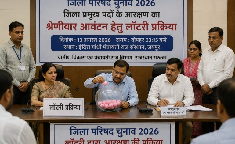 राजस्थान में 41 जिला परिषदों के जिला प्रमुख पदों का होगा आरक्षण तय, 13 अगस्त को निकलेगी लॉटरी